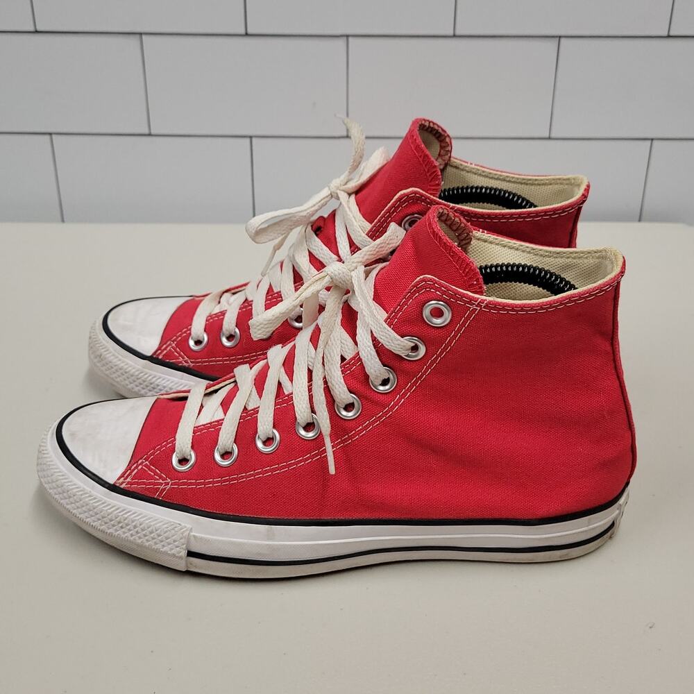 Converse Chuck Taylor All Star High Top Red Canvas Sneakers Women's 8.5